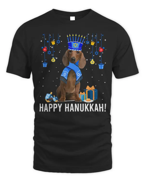 Wiener Funny Dachshund Menorah Hat Christmas Happy Hanukkah Jewish 4 Dachshund Doxie