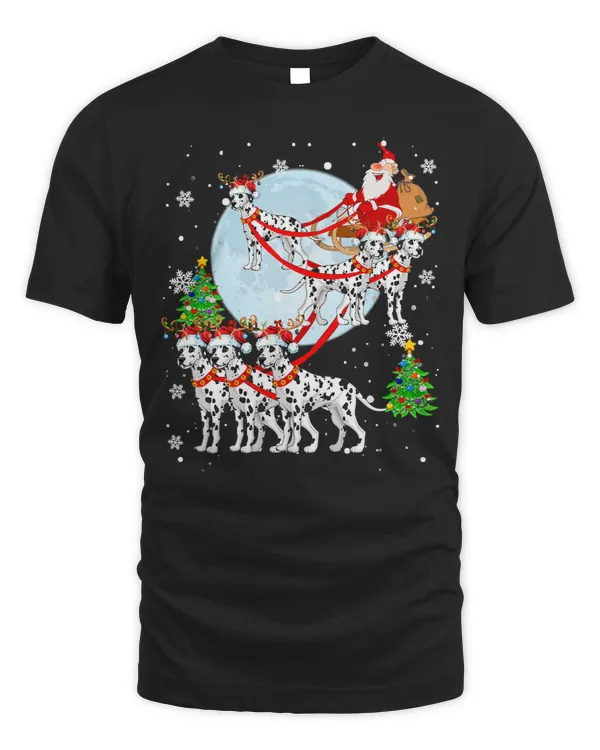 Dalmatian Santa Riding Reindeer Santa Dalmatian Sleigh Christmas 163 Dog Dog Lover Dalmatians Dog