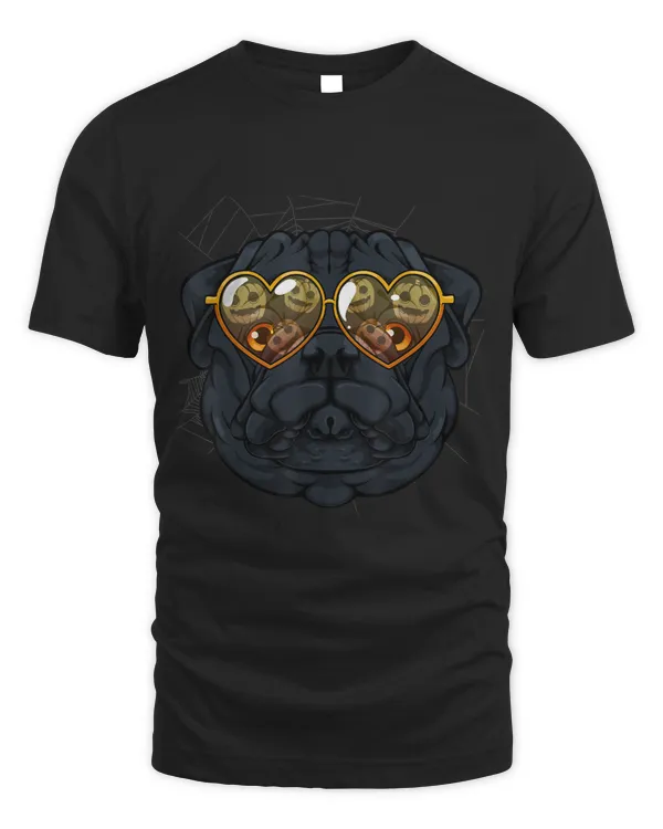Pug Lover In Heart Sunglasses Lazy Halloween Costume Dog Pumpkin 18 Pugs Dog