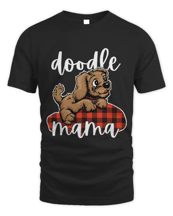 Goldendoodle Mama Groodle Retriever Mix Dog Breed Buffalo Plaid Doodle Dog