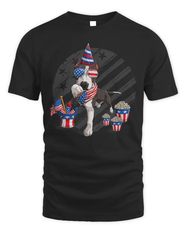 Bully Dog Pit Bull Pitbull 4th July American Flag Independence Day T 132 Pitbull Dog