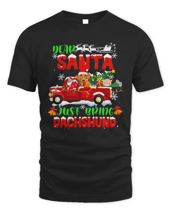 Wiener Dear Santa Just Bring Funny Christmas Pajama 183 Dachshund Doxie