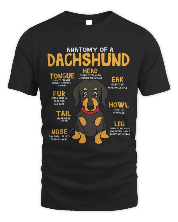 Wiener Weenie Anatomy Funny Dog Mom Dad Cute Gift 544 Dachshund Doxie