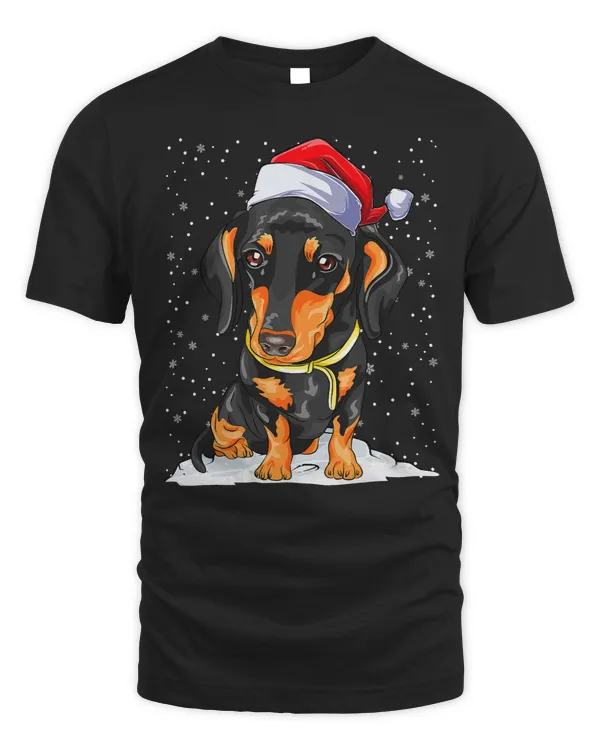 Wiener Funny Dachshund Christmas Pajamas Dog Santa Hat Xmas Holiday 224 Dachshund Doxie