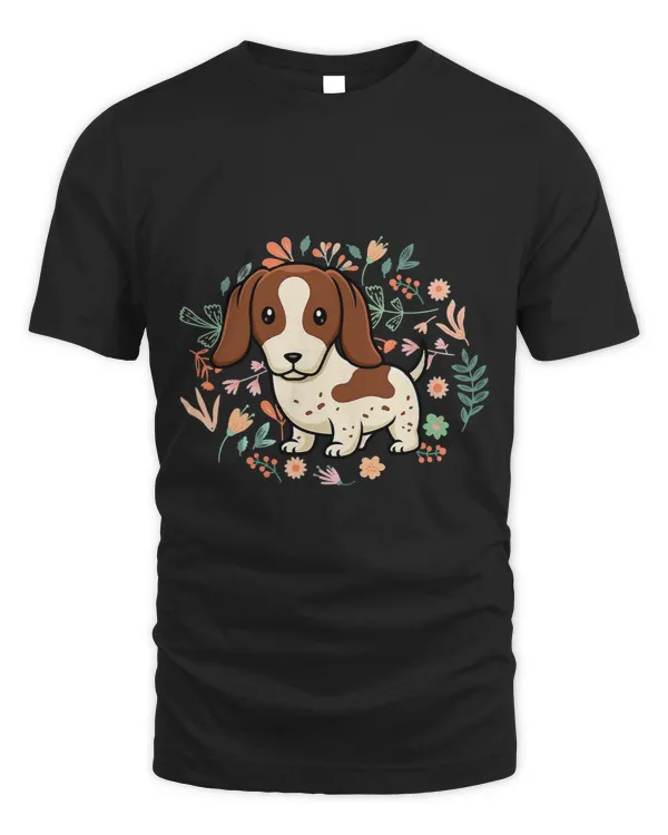 Wiener Flower Funny Dog Silhouette Floral Dachshund Doxie