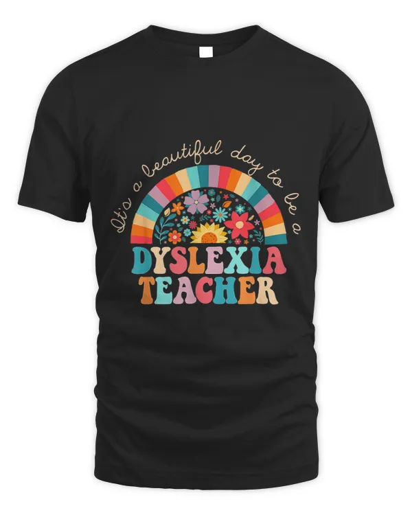 Dyslexia Teacher Retro Dyslexia SPED Therapist Rainbow