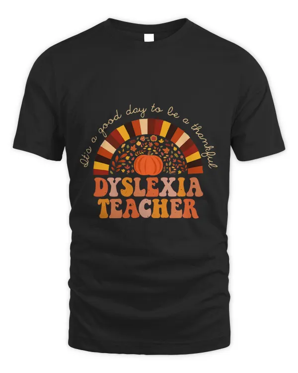 Dyslexia Teacher Retro Thankful Dyslexia SPED Therapist Fall