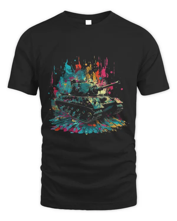 Tank Splash Art Tank Driver Retro Colorful Chain Tank 1