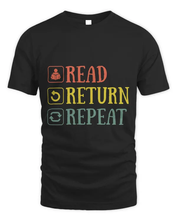 Read Return Repeat Librarians funny vintage graphic