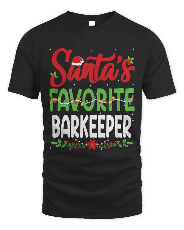 Santas Favourite Barkeeper Christmas Santa Hat Lights