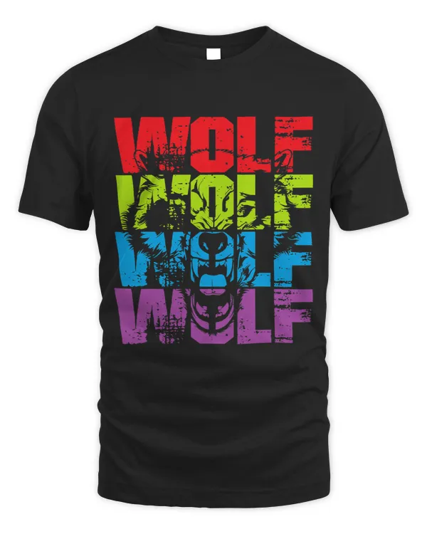 Wolf Tee _ Wolf Lover Retro Style Vintage