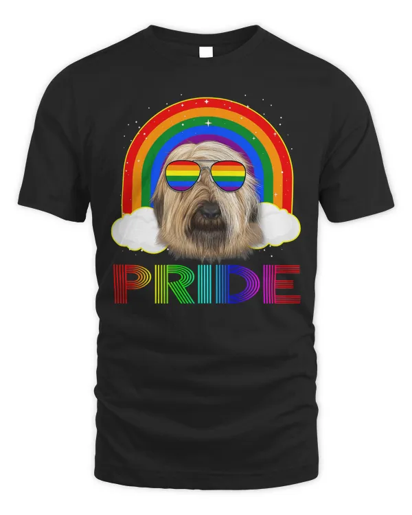 Briard Dog LGBT Rainbow Gay Lesbian Funny LGBTQ Pride T-Shirt
