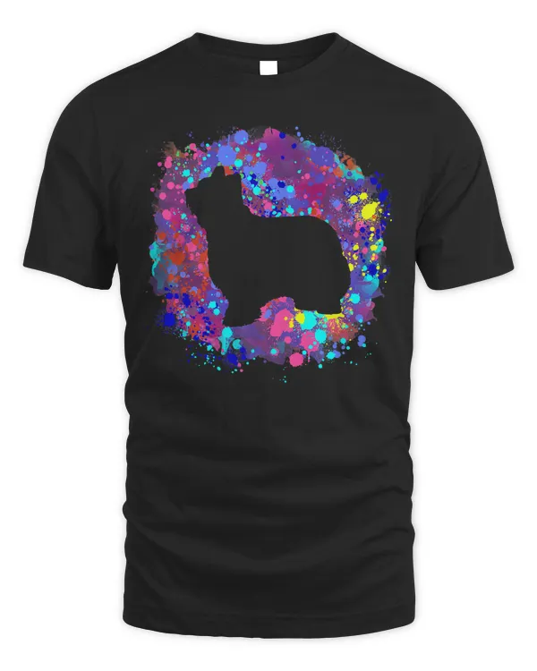 Briard Dog Lover Pet Pink Watercolor Splatter Art Love Dogs Premium T-Shirt