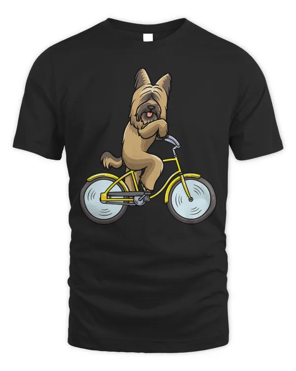Briard Dog With Bicycle Cyclist Long Sleeve T-Shirt