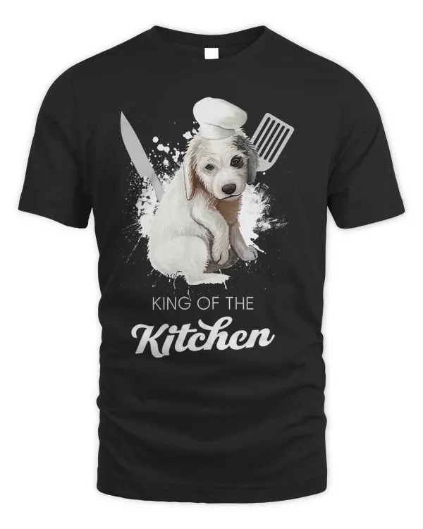 Briard Puppy King of the Kitchen Funny Cooking Dog Chef T-Shirt