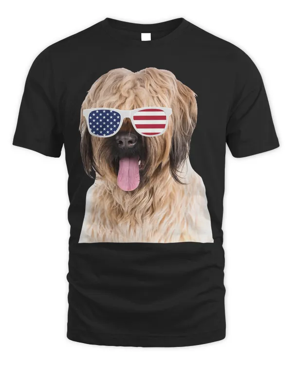Briard Wearing Sunglasses 4th Of July Dog Long Sleeve T-Shirt