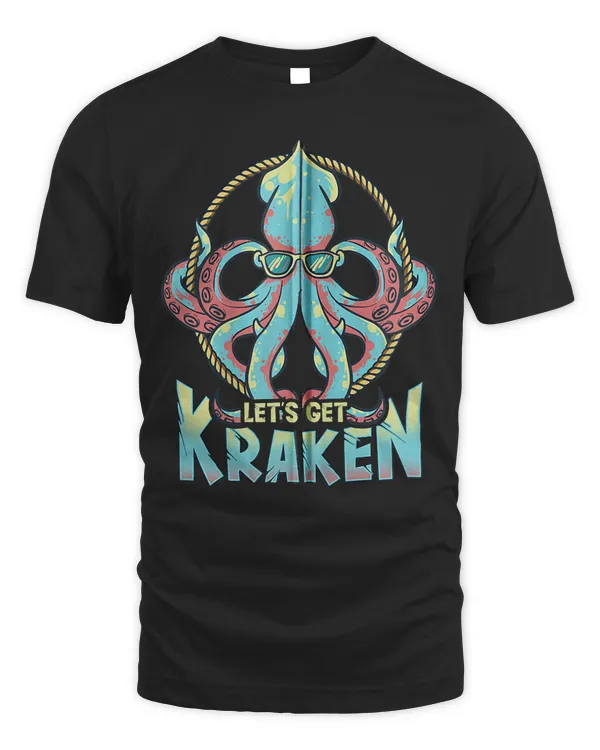 Funny Giant Squid Octopus Marine Biology Lets Get Kraken Zip Hoodie