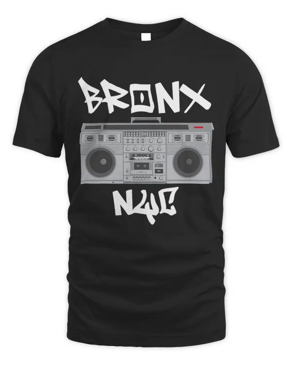Bronx NYC Boom Box Graffiti Lettering T-Shirt