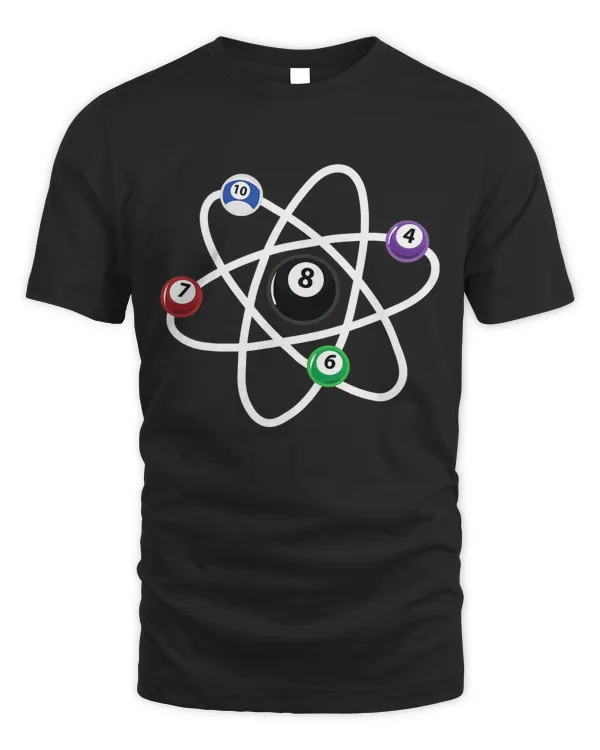 Billiards Atom Science Shirt 8-Ball Pool Lovers Billiard T-Shirt