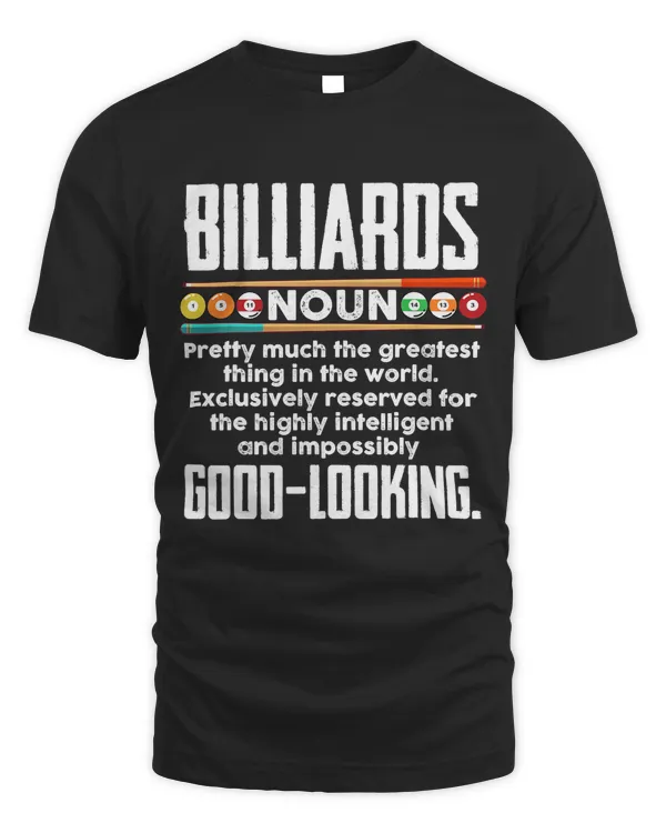 Billiards Definition - Funny Billiard 8 Ball Pool Player T-Shirt