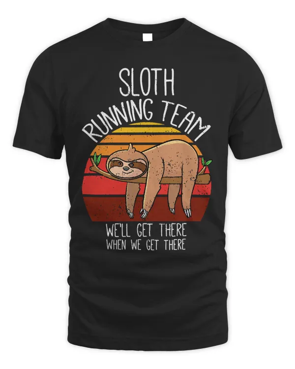Funny Sloth Gifts Men Women Kids, Vintage Sloth Running Team Pullover Hoodie