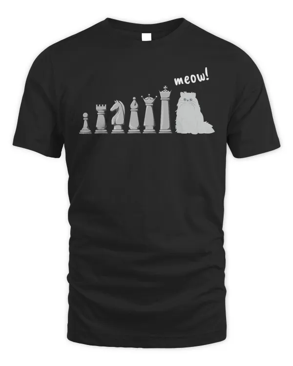 Cat Chess Pawn Meow Funny Chess Player T-Shirt