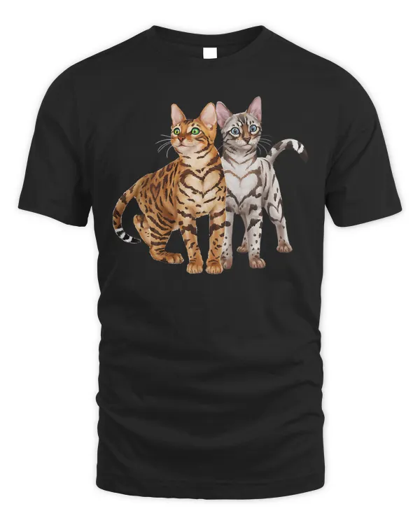 Bengal Cat Buddies! Rosette and Snow Bengal Cats Premium T-Shirt