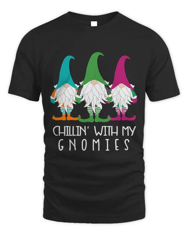 Chillin With My Gnomies Garden Gnome Christmas Lawn Care T-Shirt