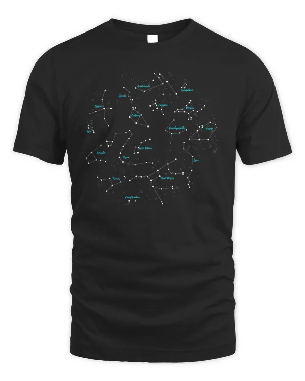 Astronomy T shirt Star Constellation Sky Map Tee