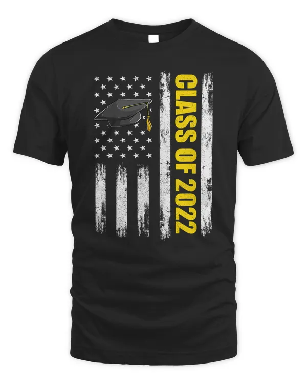 Class Of 2022 Graduate Men Shirts, American Flag Graduation