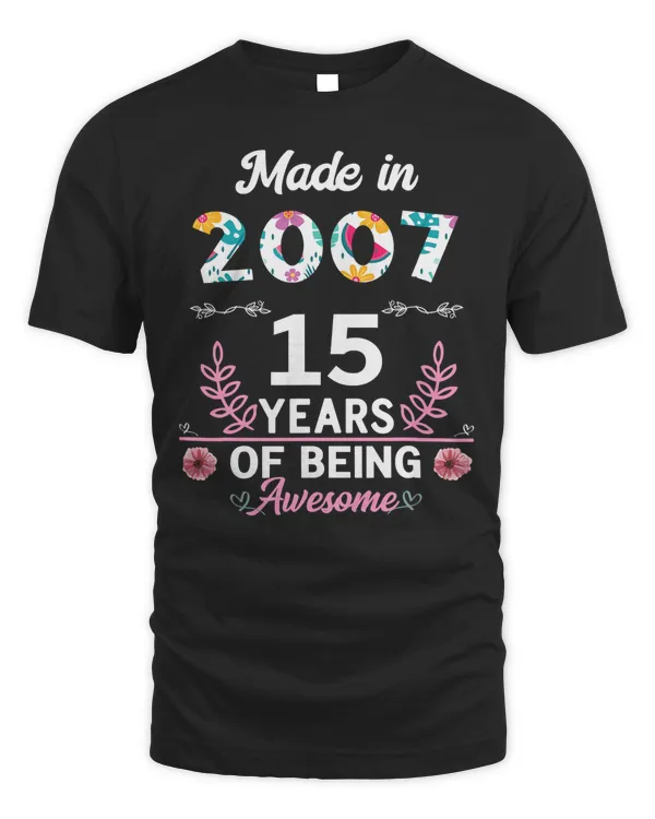 15 Years Old Gifts 15th Birthday Born in 2007 Women Girls