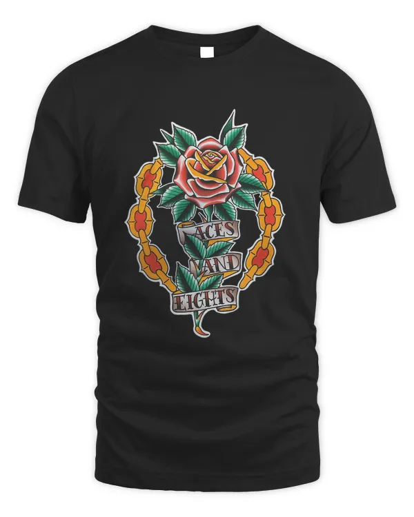 Aces And Eights Barbershop Chain Rose T-Shirt