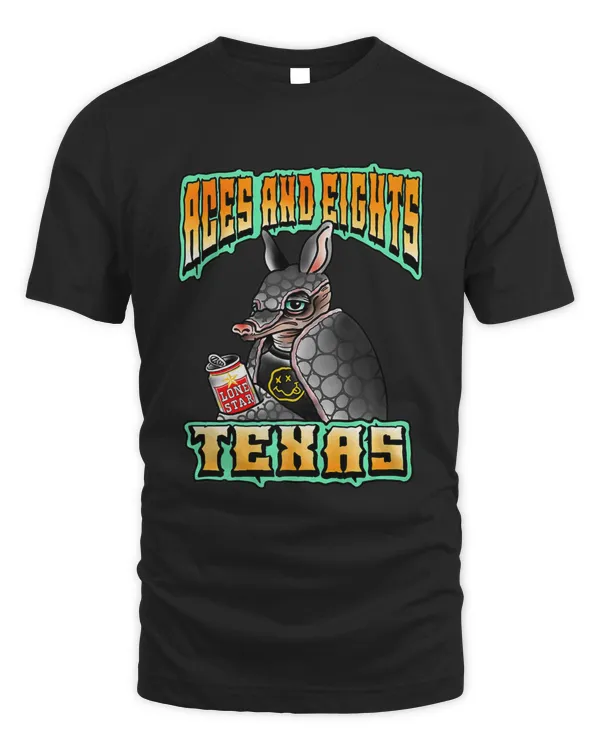 Aces and Eights Texas Barbershop Punk Rock Armadillo Premium T-Shirt