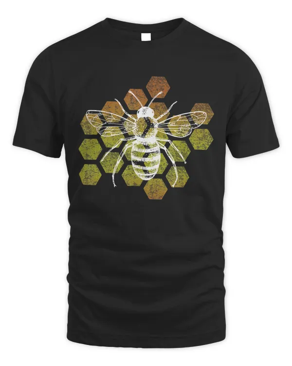 Beekeepers distressed honeycomb retro design T-Shirt