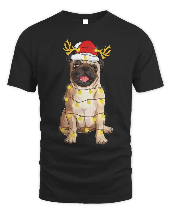 Pug Dog Christmas Lights Xmas Matching Family Dog Lover 237 Pug Dad Pug Mom