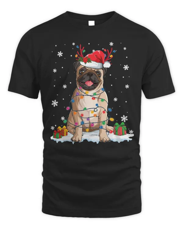 Pug Dog Christmas Santa Reindeer Xmas pajama dog lover 104 Pug Dad Pug Mom