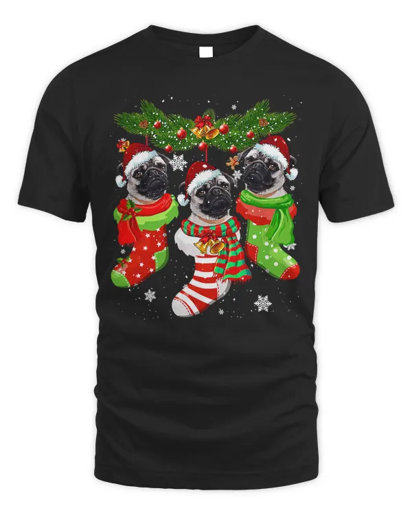 Pug Dog Christmas Socks Tree Light Xmas Santa Hat 236 Pug Dad Pug Mom