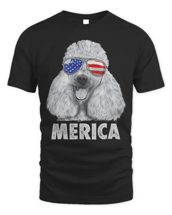 Poodle Dog 4th of July Merica Men Women American Flag Sunglasses 144