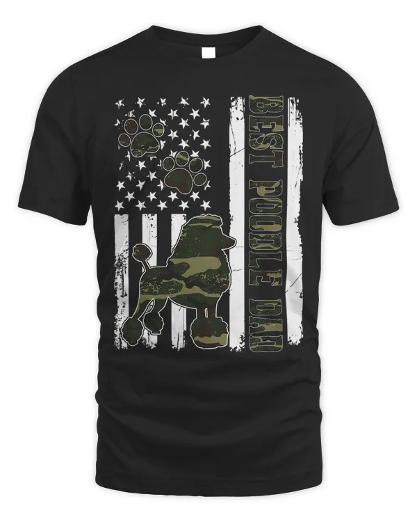 Poodle Dog American Flag Best Poodle Dad Ever Dog Dad 184