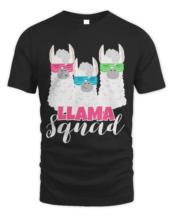 Cute Llama Squad Shirt Retro 80s Style Tshirt Gift T-Shirt