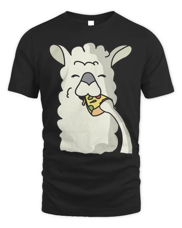 Llama Eating Pizza Funny Alpaca Pizza Food Lover Foodie Gift T-Shirt