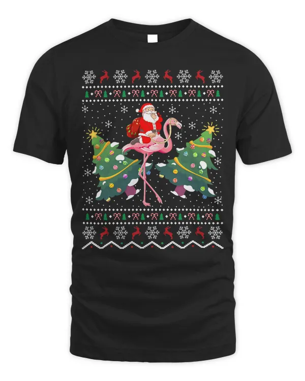 Flamingo Lover Xmas Ugly Santa Riding Christmas 417