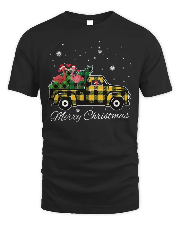 Flamingo Merry Christmas Flamingo Farm Yellow Truck Christmas Tree 247