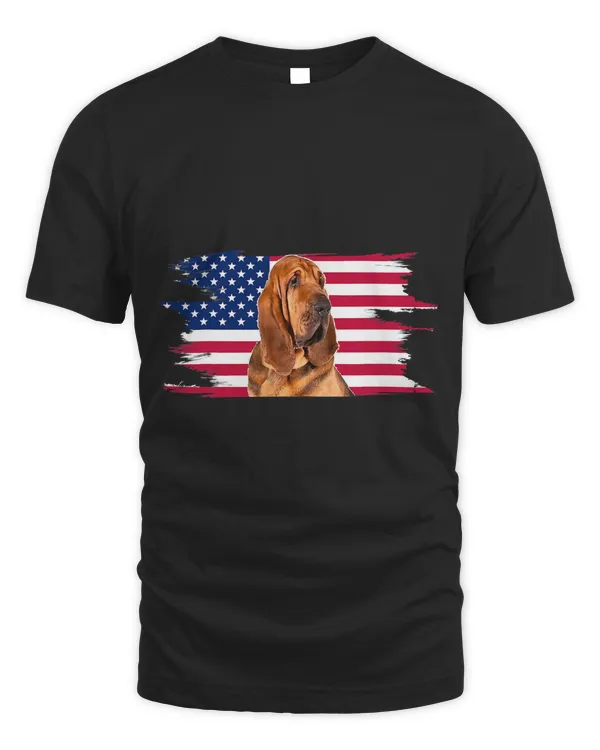 American Flag Dog Bloodhound T-Shirt