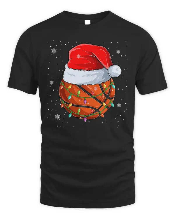 Basketball Funny Basketball Christmas Santa Hat Xmas Lights 199