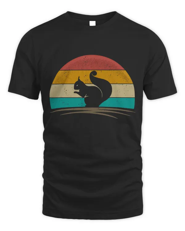 Squirrel Retro Vintage 70s Silhouette Men Women Kids T-Shirt