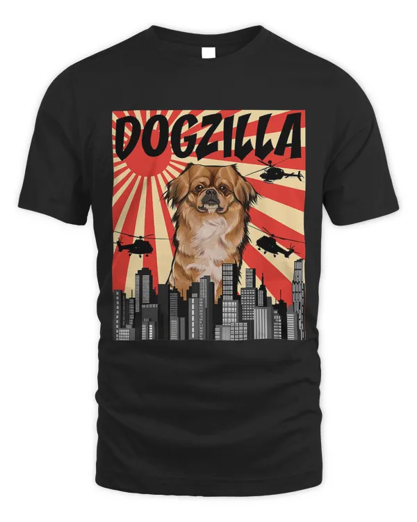 Funny Retro Japanese Dogzilla Pekingese T-Shirt