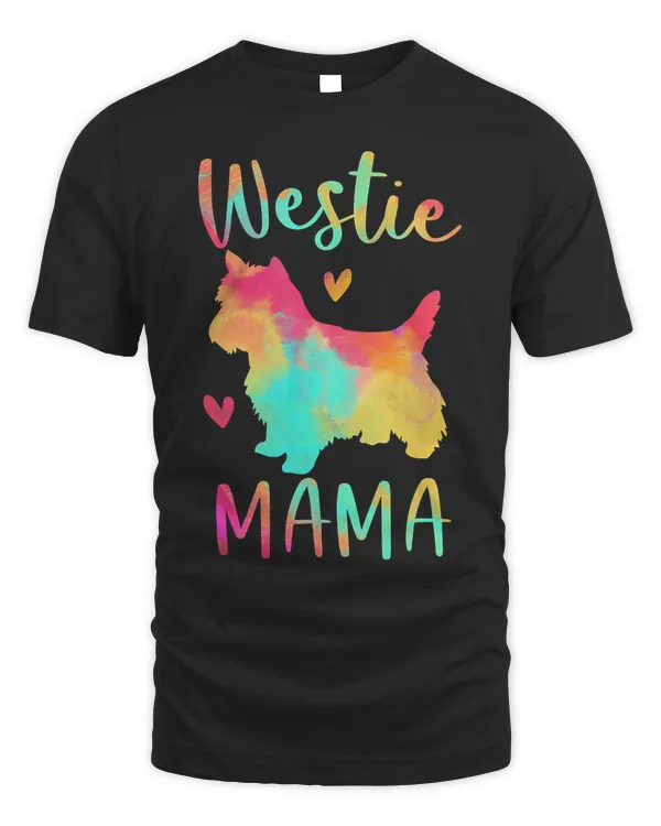 Westie Mama Colorful West Highland Terrier Gifts Dog Mom T-Shirt