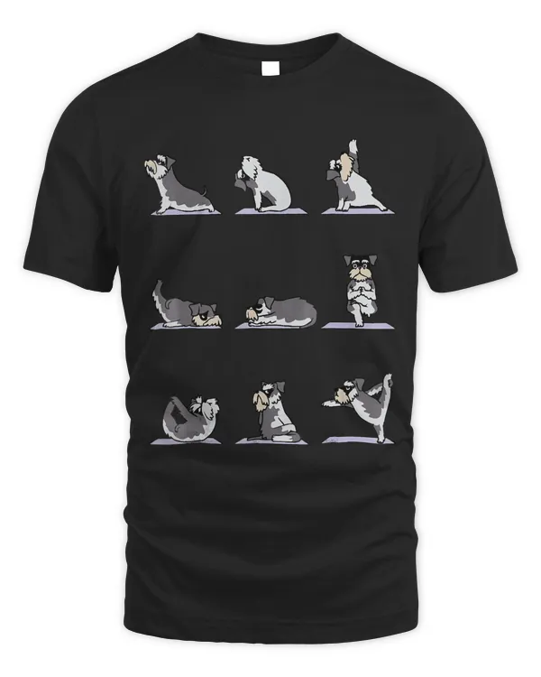 Miniature Schnauzer yoga Asana Pose Meditation Funny T-Shirt