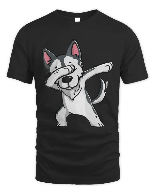 Dabbing Siberian Husky T-Shirt Husky Kids Costume